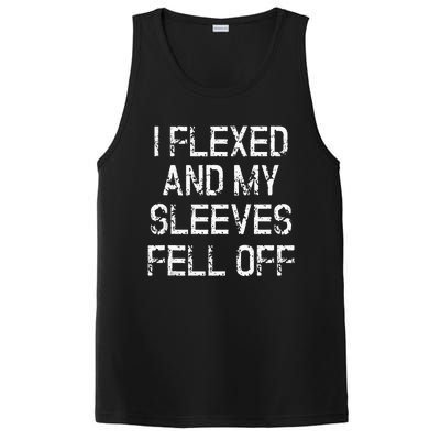 I Flexed And My Sleeves Fell Off Fun Sleeveless Gym Workout PosiCharge Competitor Tank