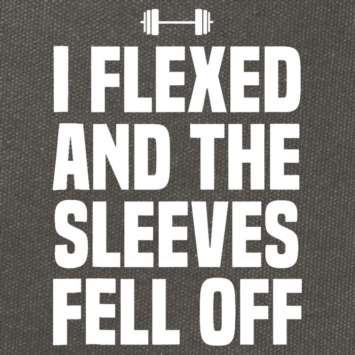 I Flexed And The Sleeves Fell Off Funny Gym Workout Tank Top Cotton Canvas Backpack