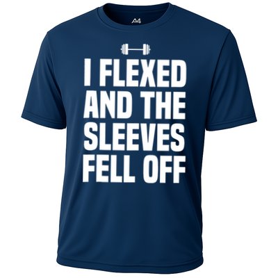I Flexed And The Sleeves Fell Off Funny Gym Workout Tank Top Performance Shirt