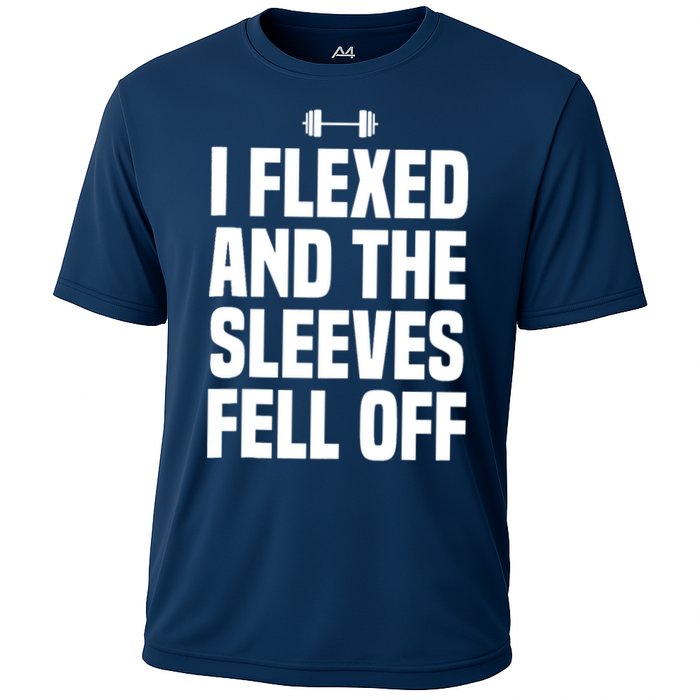 I Flexed And The Sleeves Fell Off Funny Gym Workout Tank Top Cooling Performance Crew T-Shirt