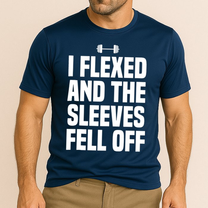 I Flexed And The Sleeves Fell Off Funny Gym Workout Tank Top Cooling Performance Crew T-Shirt
