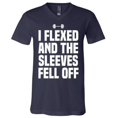 I Flexed And The Sleeves Fell Off Funny Gym Workout Tank Top V-Neck T-Shirt