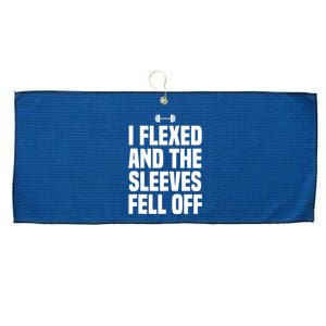 I Flexed And The Sleeves Fell Off Funny Gym Workout Tank Top Large Microfiber Waffle Golf Towel