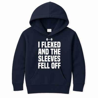 I Flexed And The Sleeves Fell Off Funny Gym Workout Tank Top Kids Hoodie