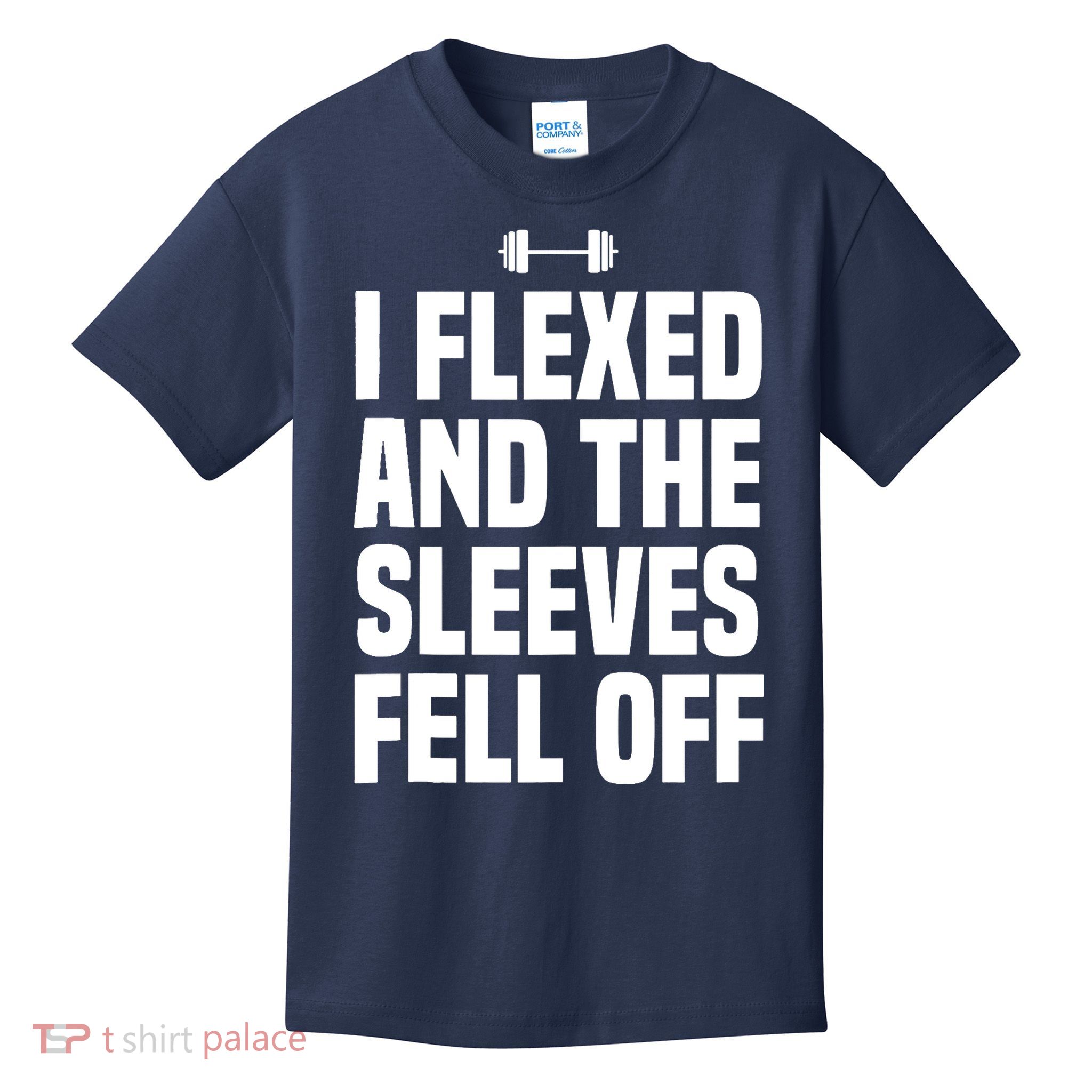 I Flexed And The Sleeves Fell Off Funny Gym Workout Tank Top Kids T-Shirt