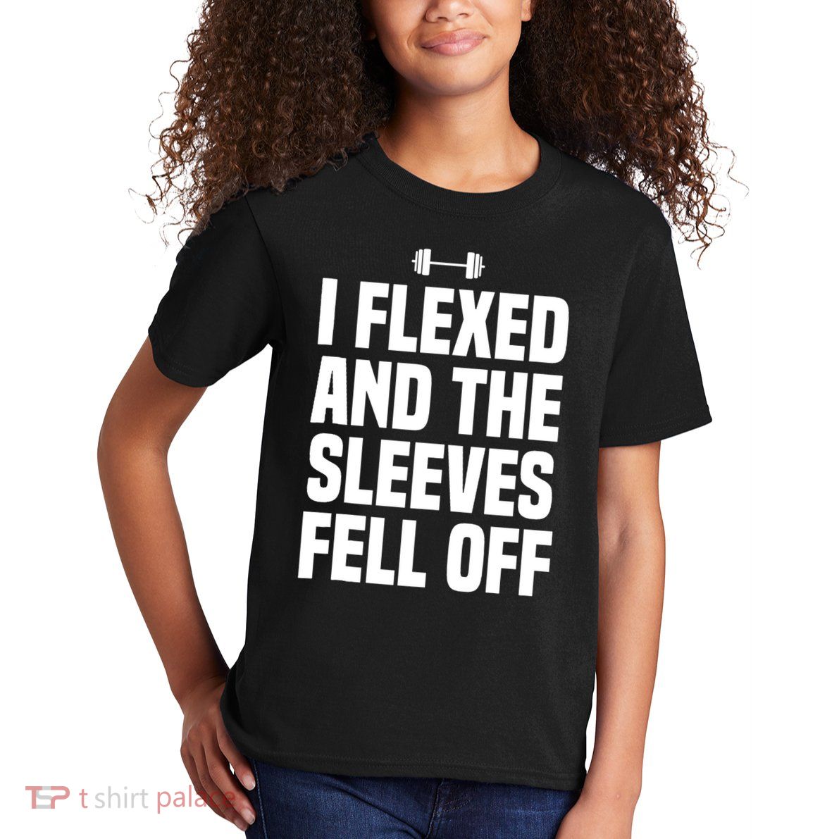 I Flexed And The Sleeves Fell Off Funny Gym Workout Tank Top Kids T-Shirt