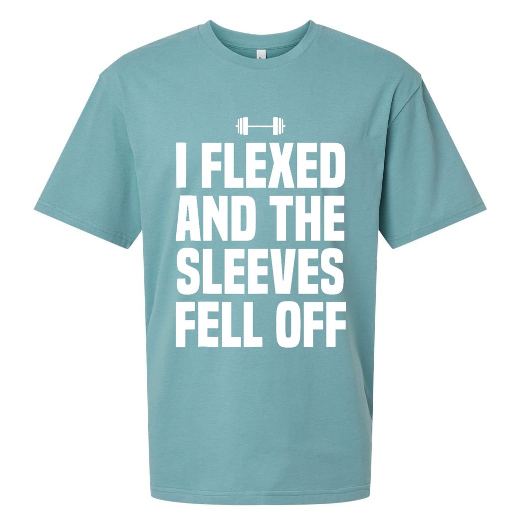 I Flexed And The Sleeves Fell Off Funny Gym Workout Tank Top Sueded Cloud Jersey T-Shirt
