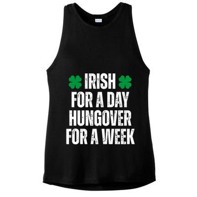 Irish For A Day Hungover For A Week St Patricks Day Funny Ladies PosiCharge Tri-Blend Wicking Tank