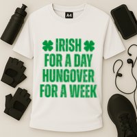 Irish For A Day Hungover For A Week St Patricks Day Funny Performance Shirt
