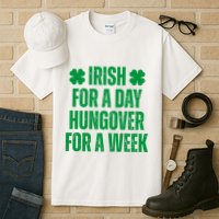 Irish For A Day Hungover For A Week St Patricks Day Funny Tall T-Shirt