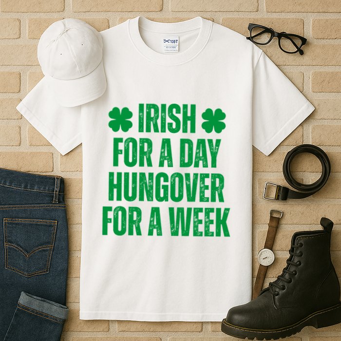 Irish For A Day Hungover For A Week St Patricks Day Funny Tall T-Shirt