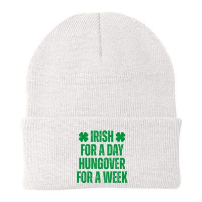 Irish For A Day Hungover For A Week St Patricks Day Funny Beanie