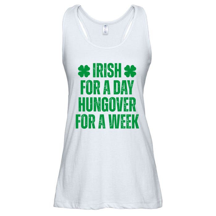Irish For A Day Hungover For A Week St Patricks Day Funny Ladies Essential Flowy Tank