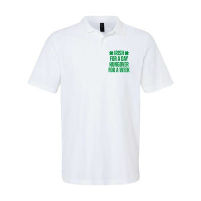 Irish For A Day Hungover For A Week St Patricks Day Funny Polo