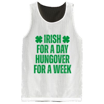 Irish For A Day Hungover For A Week St Patricks Day Funny Mesh Reversible Basketball Jersey Tank