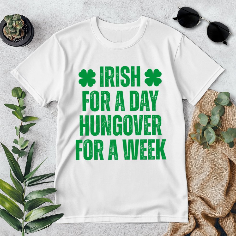 Irish For A Day Hungover For A Week St Patricks Day Funny Premium T-Shirt