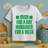 Irish For A Day Hungover For A Week St Patricks Day Funny Toddler T-Shirt
