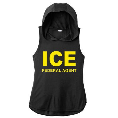 Ice Federal Agent Us Border Patrol Ladies PosiCharge Tri-Blend Wicking Draft Hoodie Tank