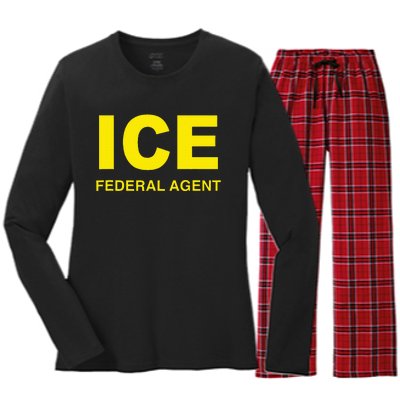 Ice Federal Agent Us Border Patrol Women's Long Sleeve Flannel Pajama Set 