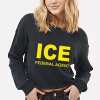 Ice Federal Agent Us Border Patrol Cropped Pullover Crew