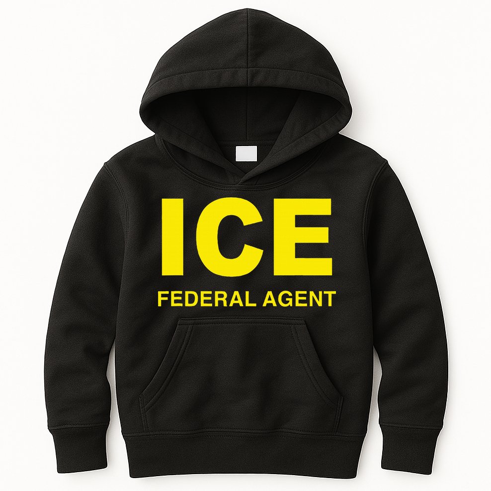 Ice Federal Agent Us Border Patrol Kids Hoodie