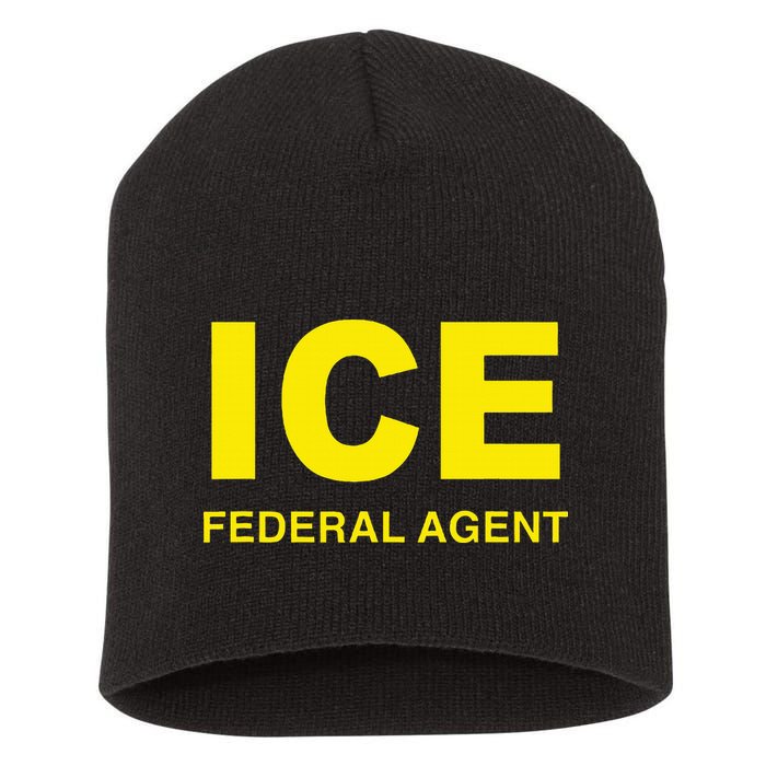 Ice Federal Agent Us Border Patrol Short Acrylic Beanie