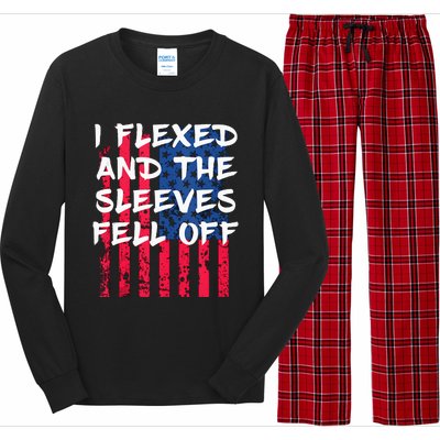 I Flexed And The Sleeves Fell Off Sleeve Patriotic Long Sleeve Pajama Set