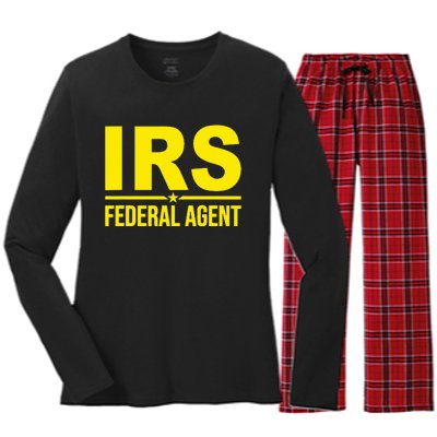 Irs Federal Agent Uniform Costume Women's Long Sleeve Flannel Pajama Set 