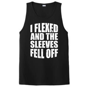 I Flexed And The Sleeves Fell Off Funny Gym Workout PosiCharge Competitor Tank