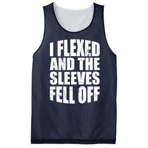 I Flexed And The Sleeves Fell Off Funny Gym Workout Mesh Reversible Basketball Jersey Tank