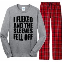 I Flexed And The Sleeves Fell Off Funny Gym Workout Long Sleeve Pajama Set