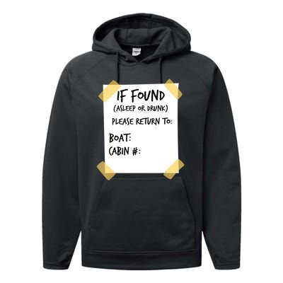 If Found Asleep Or Drunk Funny Cruise Performance Fleece Hoodie