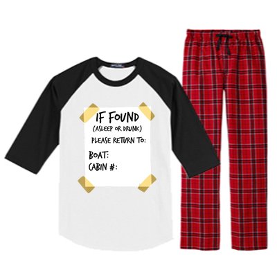 If Found Asleep Or Drunk Funny Cruise Raglan Sleeve Pajama Set