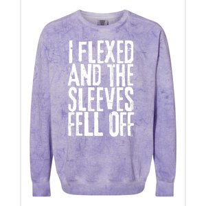 I Flexed And The Sleeves Fell Off Funny Gym Workout Colorblast Crewneck Sweatshirt