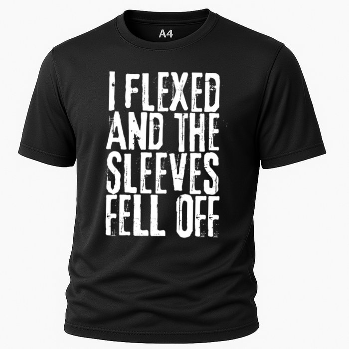 I Flexed And The Sleeves Fell Off Funny Gym Workout Cooling Performance Crew T-Shirt