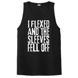 I Flexed And The Sleeves Fell Off Funny Gym Workout PosiCharge Competitor Tank