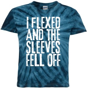 I Flexed And The Sleeves Fell Off Funny Gym Workout Kids Tie-Dye T-Shirt