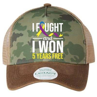 I Fought And I Won 5 Years Free Gift Bladder Cancer Survivor Gift Legacy Tie Dye Trucker Hat