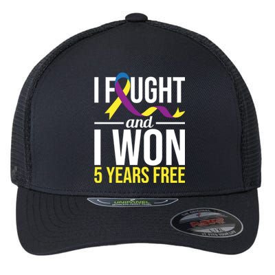 I Fought And I Won 5 Years Free Gift Bladder Cancer Survivor Gift Flexfit Unipanel Trucker Cap