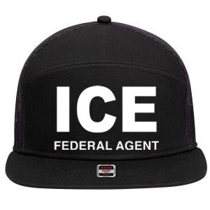 Ice Federal Agent Halloween Costume Police Immigration 7 Panel Mesh Trucker Snapback Hat