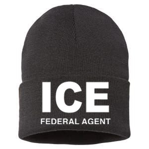 Ice Federal Agent Halloween Costume Police Immigration Sustainable Knit Beanie