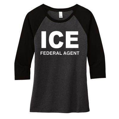 Ice Federal Agent Halloween Costume Police Immigration Women's Tri-Blend 3/4-Sleeve Raglan Shirt