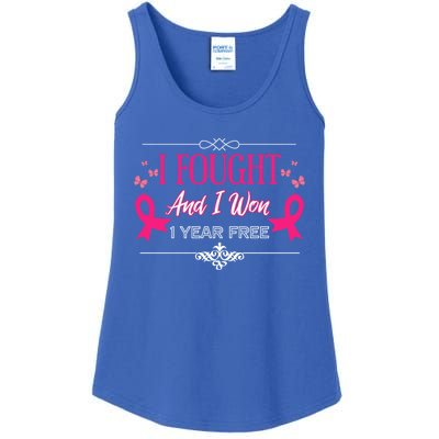 I Fought And I Won 1 Year Free Gift Ladies Essential Tank