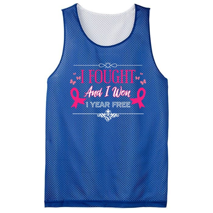 I Fought And I Won 1 Year Free Gift Mesh Reversible Basketball Jersey Tank