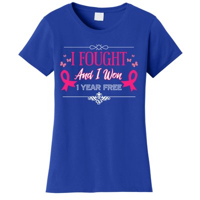 I Fought And I Won 1 Year Free Gift Women's T-Shirt