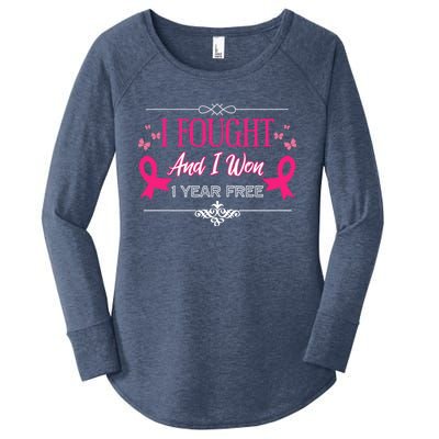 I Fought And I Won 1 Year Free Gift Women's Perfect Tri Tunic Long Sleeve Shirt