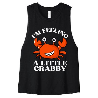 I'm Feeling A Little Crabby Cute Crabs Women's Racerback Cropped Tank