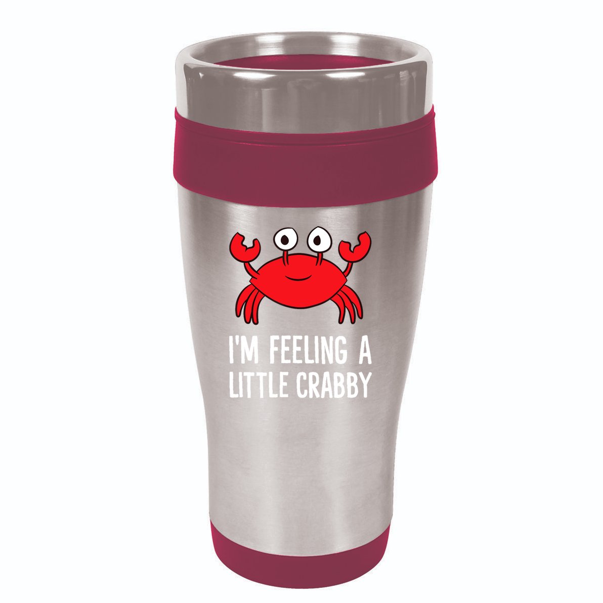 I'm Feeling A Little Crabby Funny Cartoon Crab Lobster 16oz Travel Tumbler
