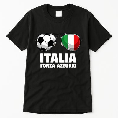 Italia Forza Azzuri Soccer Italian Flag Sunglasses Pride Tall T-Shirt