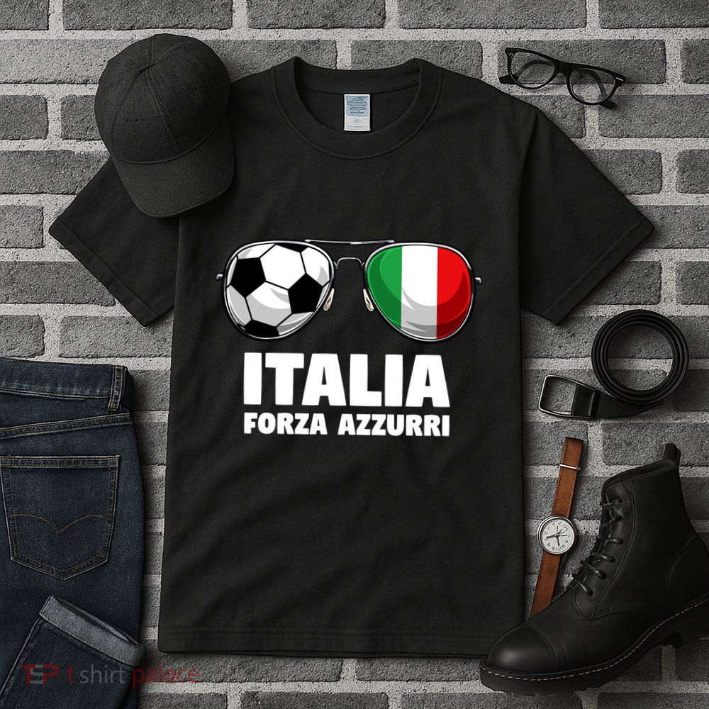 Italia Forza Azzuri Soccer Italian Flag Sunglasses Pride Tall T-Shirt